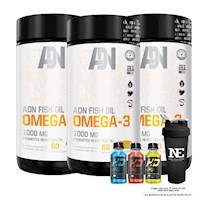 COMBO ADN NUTRITION - 3 OMEGA FISH OIL OMEGA-3 + SHAKER